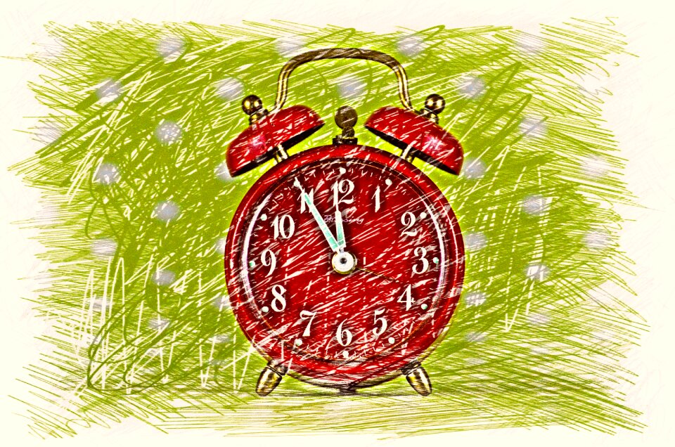 Drawing colorful clock