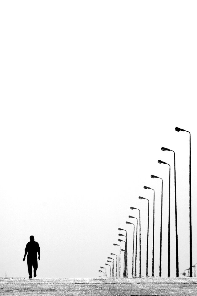 Man road street lamps
