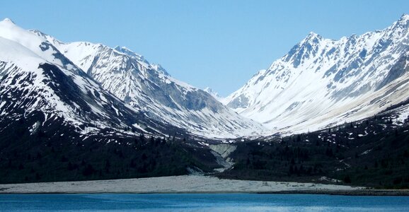 Snow glacier bay landscape