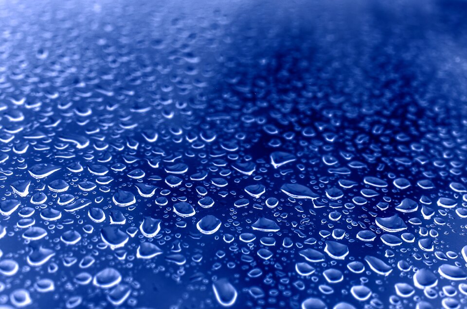 Drops of water drop of rain blue