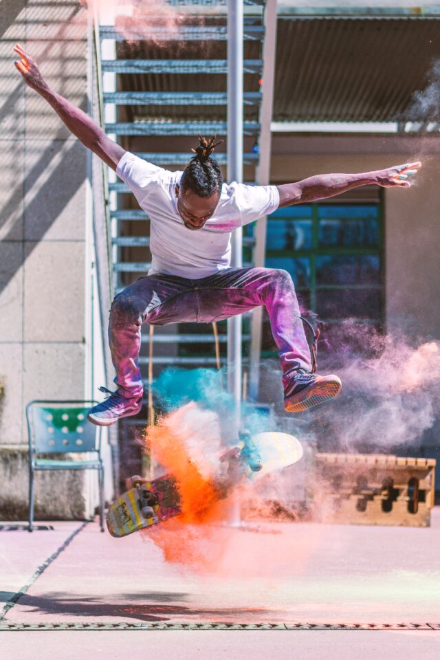 Lifestyle skateboarding man