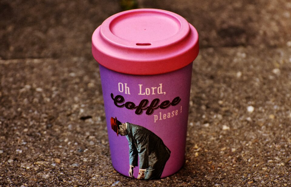 On the go cup enjoy