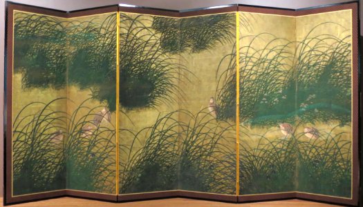 'Quail_amid_Autumn_Grasses_and_Flowers',_Momoyama_period,_LACMA