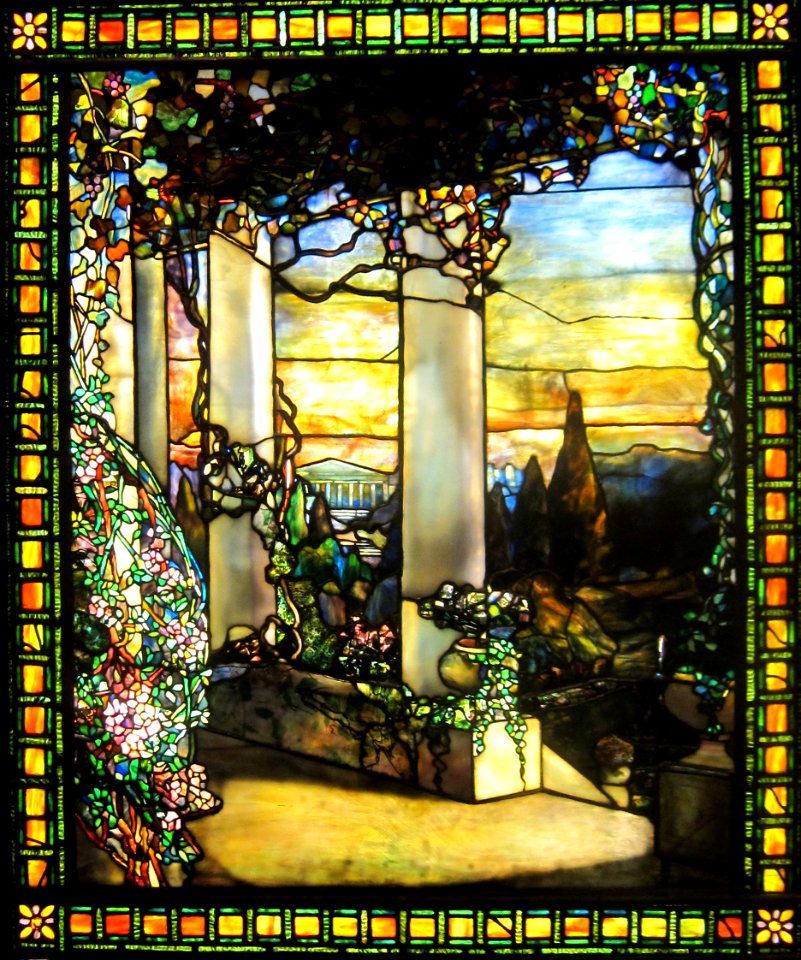 'Landscape_with_a_Greek_Temple'_by_Louis_Comfort_Tiffany,_c._1900,_Cleveland_Museum_of_Art