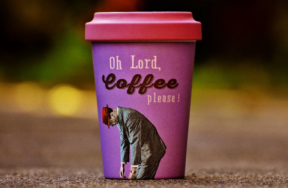 On the go cup enjoy