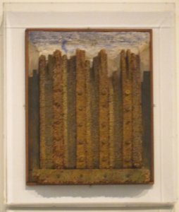 'Dadaville',_painted_plaster_and_cork_laid_on_canvas_by_Max_Ernst