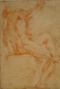 'Untitled'_-study_of_a_seated_male_figure-_attributed_to_Andrea_Sacchi,_Honolulu_Museum_of_Art