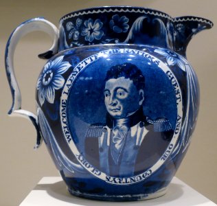 'Welcome_Lafayette'_pitcher_by_Joseph_Stubbs,_Staffordshire,_England,_c._1820-50,_Dayton_Art_Institute