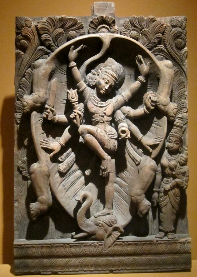 'Shiva,_Slayer_of_the_Elephant',_wood_carving_from_south_India,_20th_century,_HAA