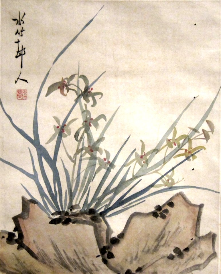'Orchids',_ink_and_colors_on_paper_by_Xu_Shichang