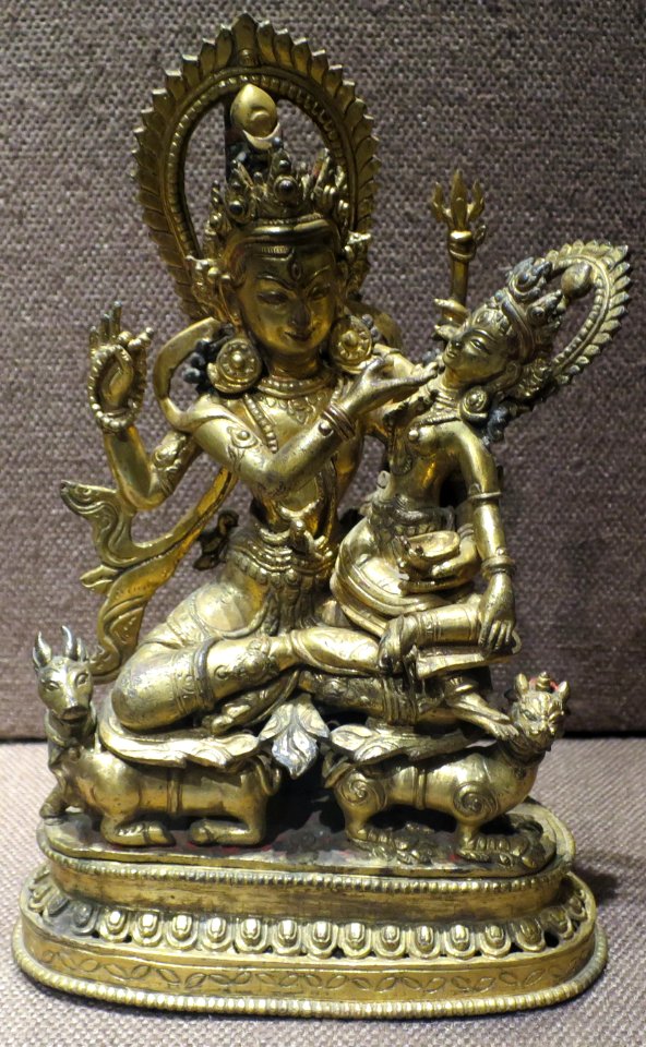 'Shiva_and_Parvati'_from_Nepal,_c._1700,_gilt_bronze,_Norton_Simon_Museum