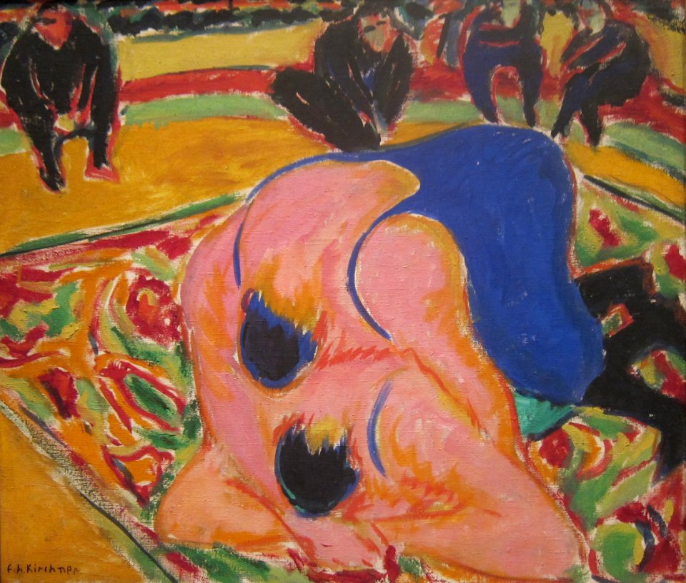 'Wrestlers_in_a_Circus'_by_Ernst_Ludwig_Kirchner,_1909