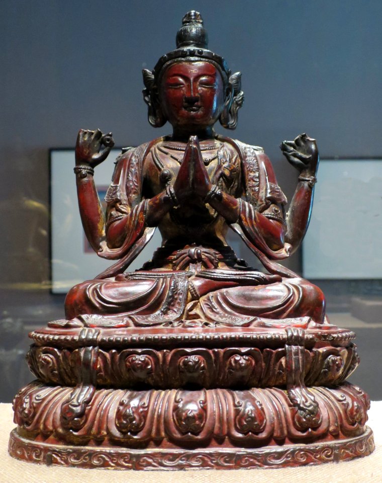 'Shadakshari_Lokeshvara',_Qing_dynasty,_lacquered_wood,_Norton_Simon_Museum