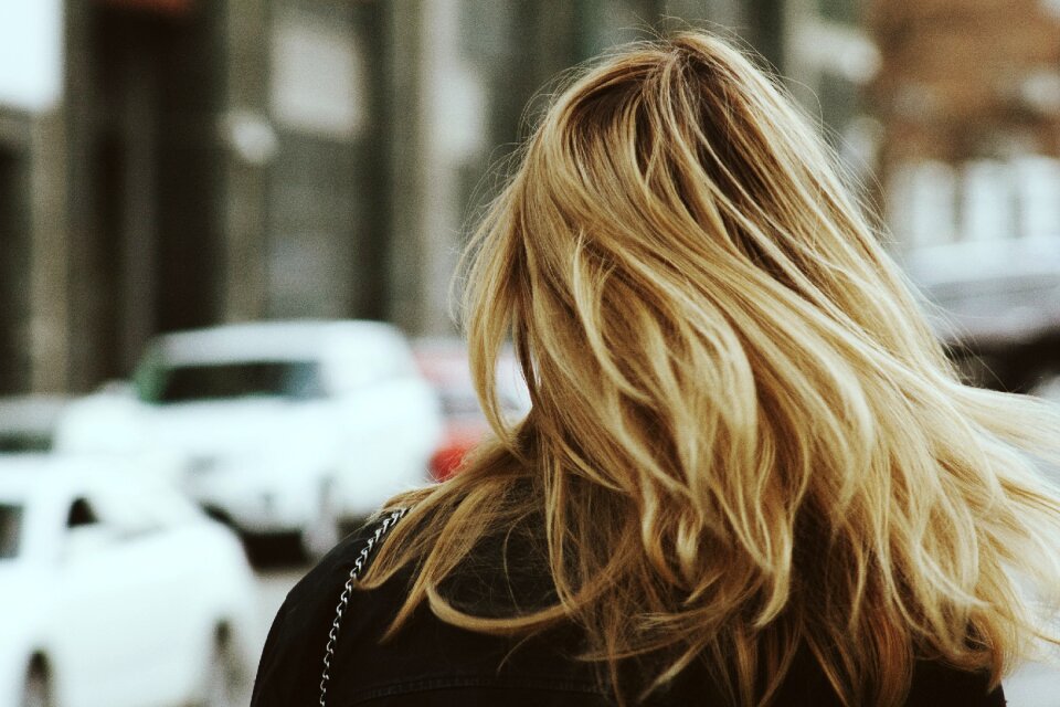 Macro woman brown hair