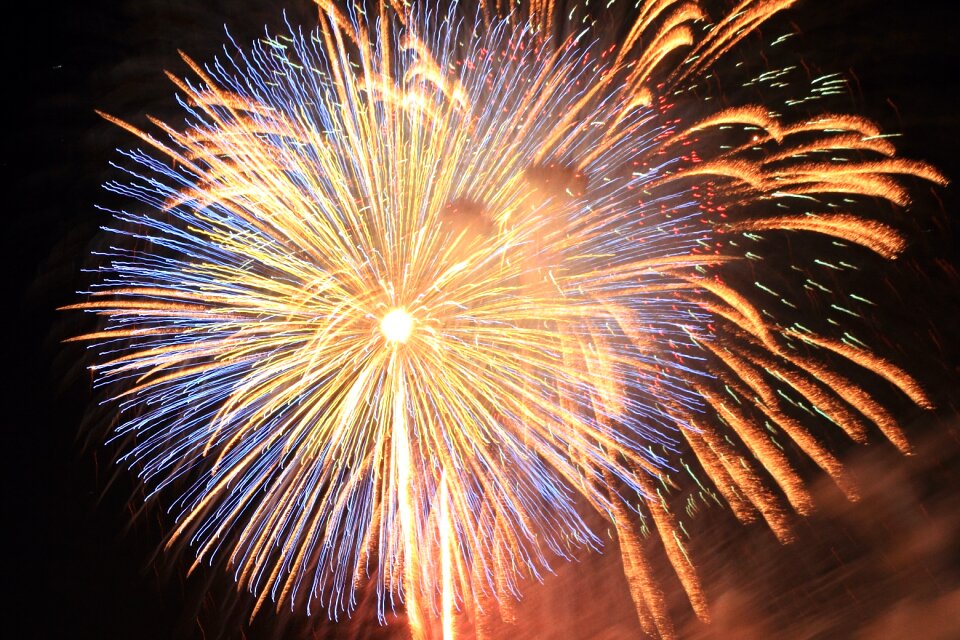 Explosion fireworks rocket light