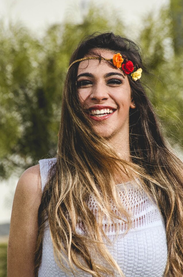 Smile portraint long hair