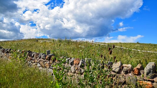 Clouds landscape meadow