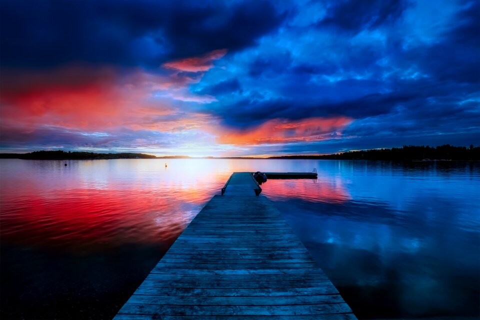 Sky clouds pier