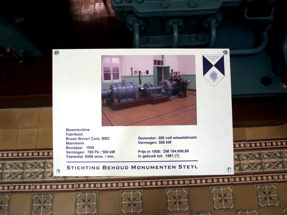 1956_Brown_Boveri_Corporation_(BBC)_Mannheim,_Steam_turbine_at_the_Religiueze_Stoommachine_Ketelhuis_Steyl,_pic1