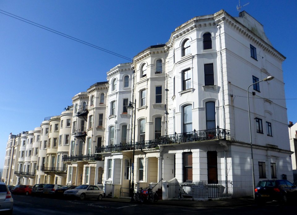 1–6_and_7–11_Chesham_Place,_Kemptown,_Brighton_(NHLE_Codes_1380252_and_1380253)_(February_2014)