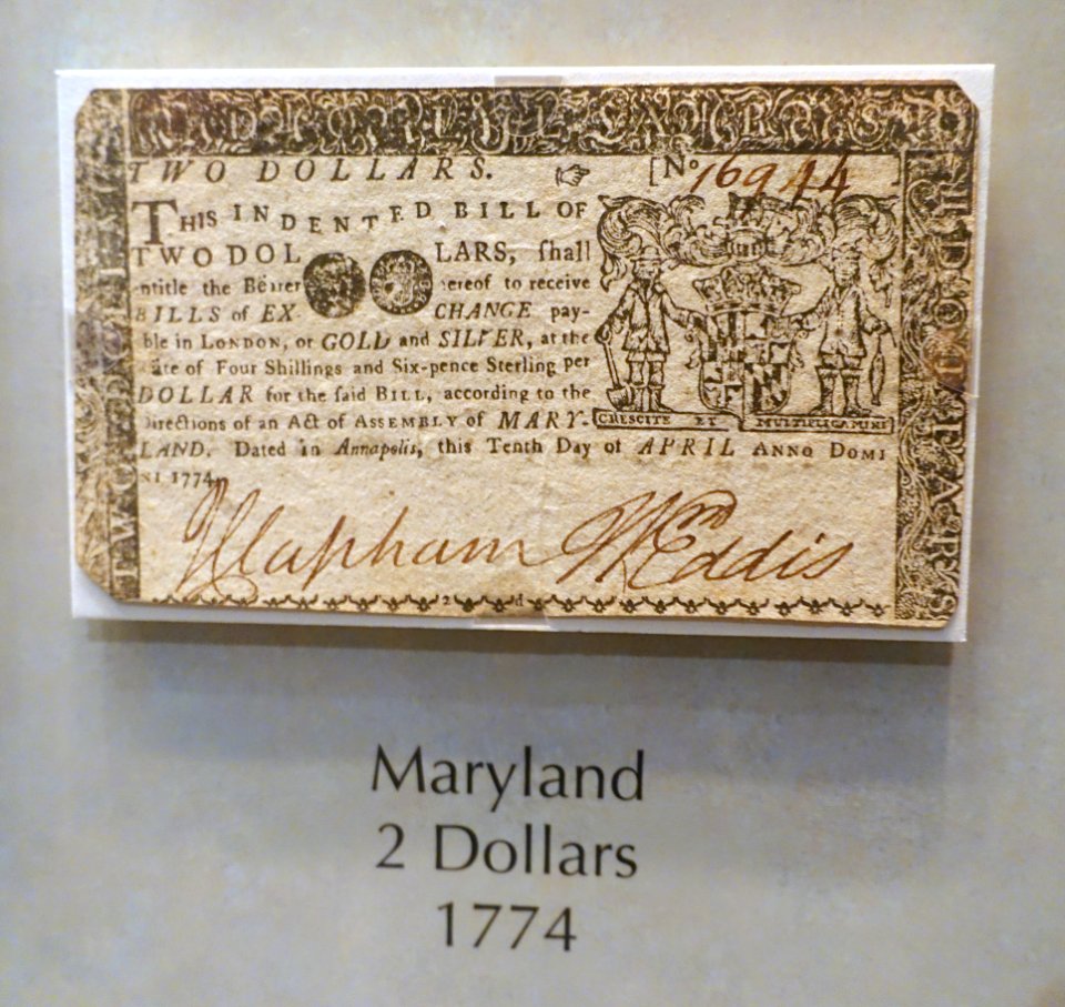 2_Dollars,_Maryland,_1774_-_National_Museum_of_American_History_-_DSC00186