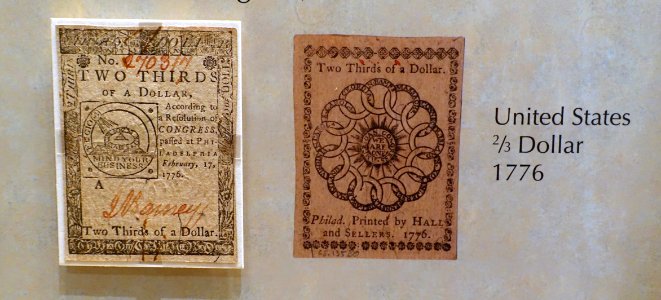 2-3rds_Dollar,_United_States,_1776_-_National_Museum_of_American_History_-_DSC00192