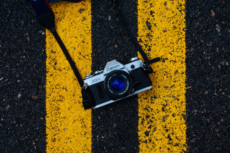 Lens slr blue camera
