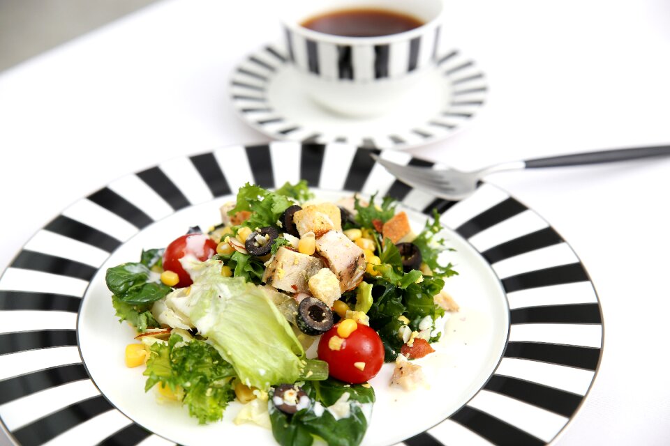 Coffee breakfast chicken salad