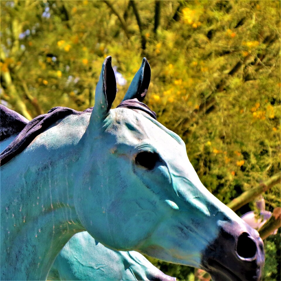 Metal blue fountain