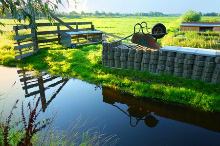 Wheelbarrow watercourse meadow