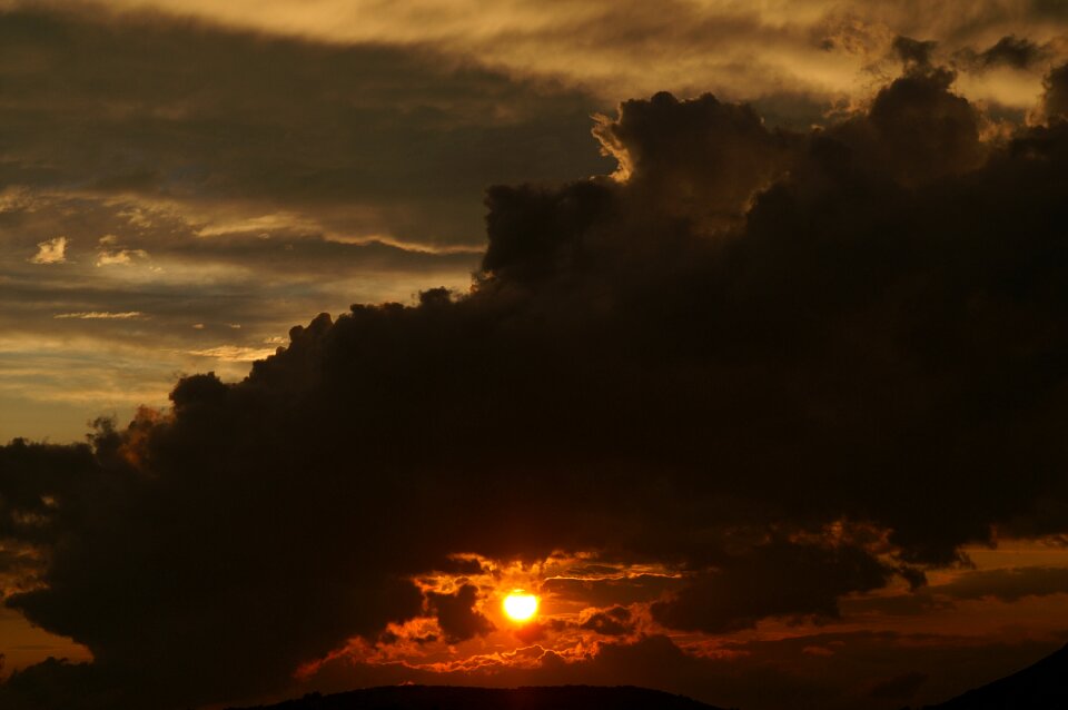 Sunset weather black cloud