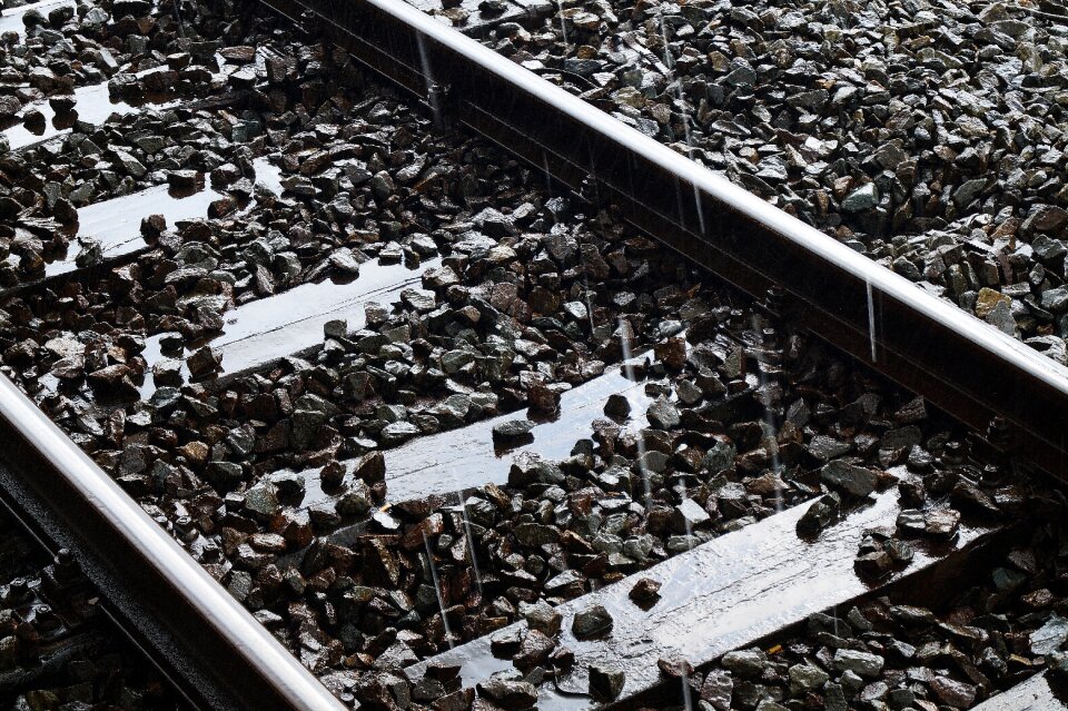 Rainy train gray train