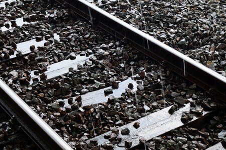Rainy train gray train