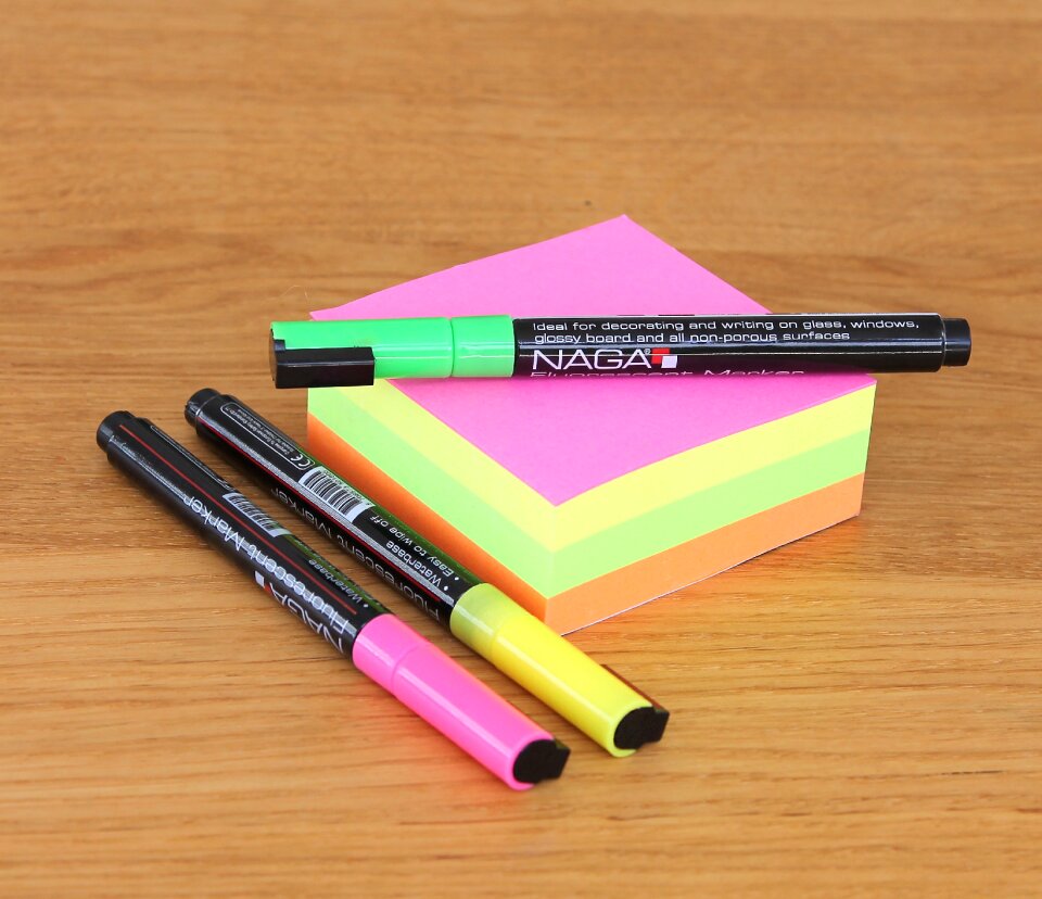 Office supplies pen neon colors