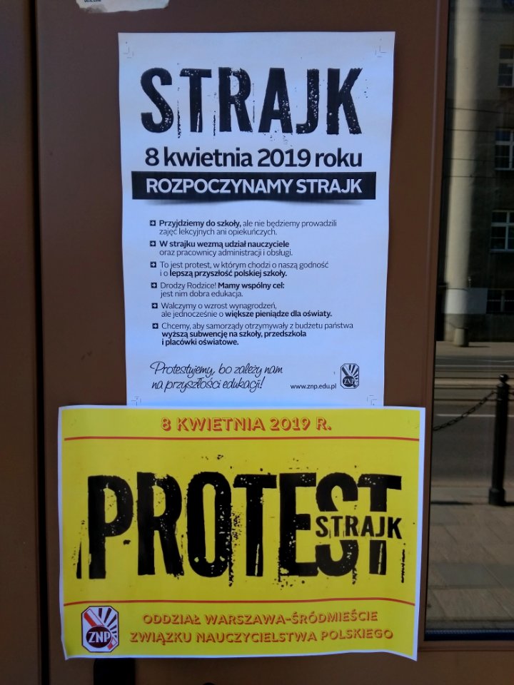 18-04-2019_Warszawa_zespół_szkół_przy_Stawki_10,_strajk