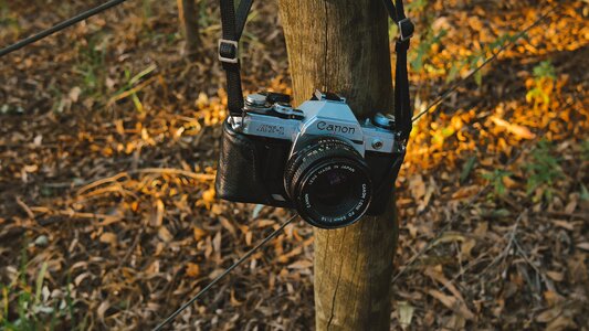 Canon slr brown camera