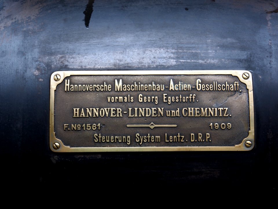 1909_Hannoversche_Maschinenbau_AG_steam_engine_(vormals_Georg_Egestorff),_HANNOVER-LINDEN_und_CHEMNITZ_at_the_Religiueze_Stoommachine_Ketelhuis_Steyl