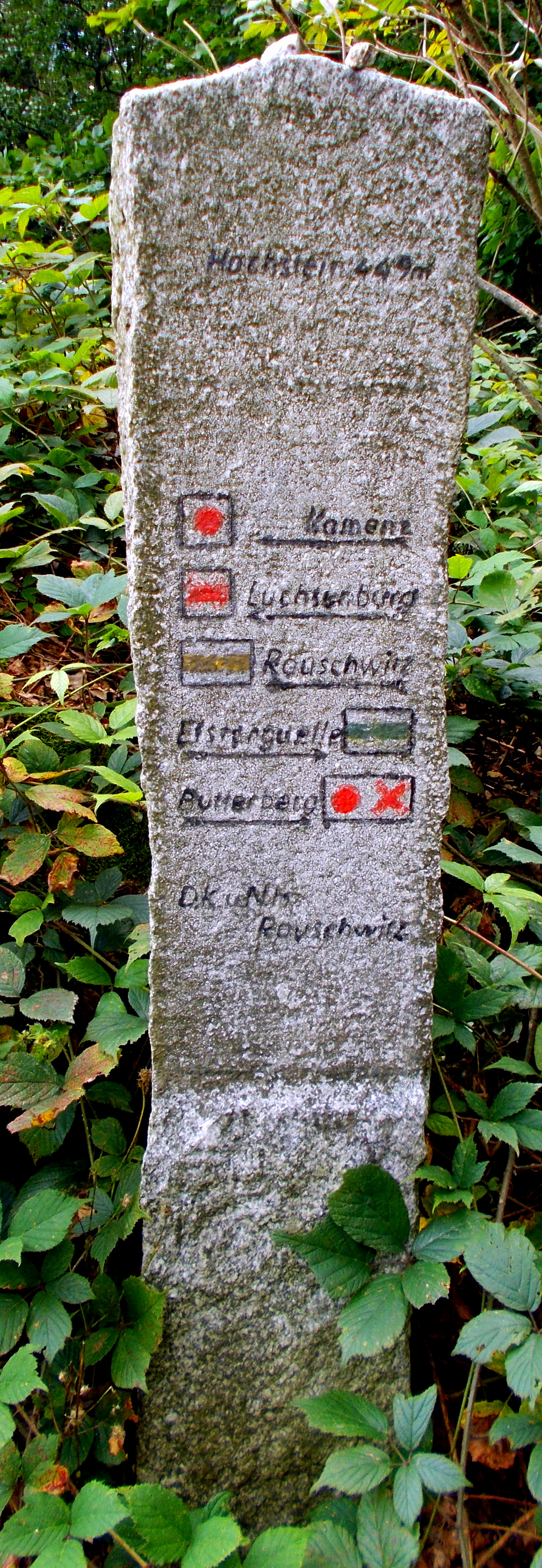 2017_Rammenau_Wanderstele_am_Hochstein_(Sibyllenstein)