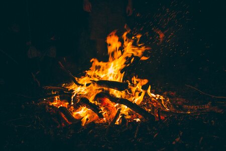 Dark fire firewood photo