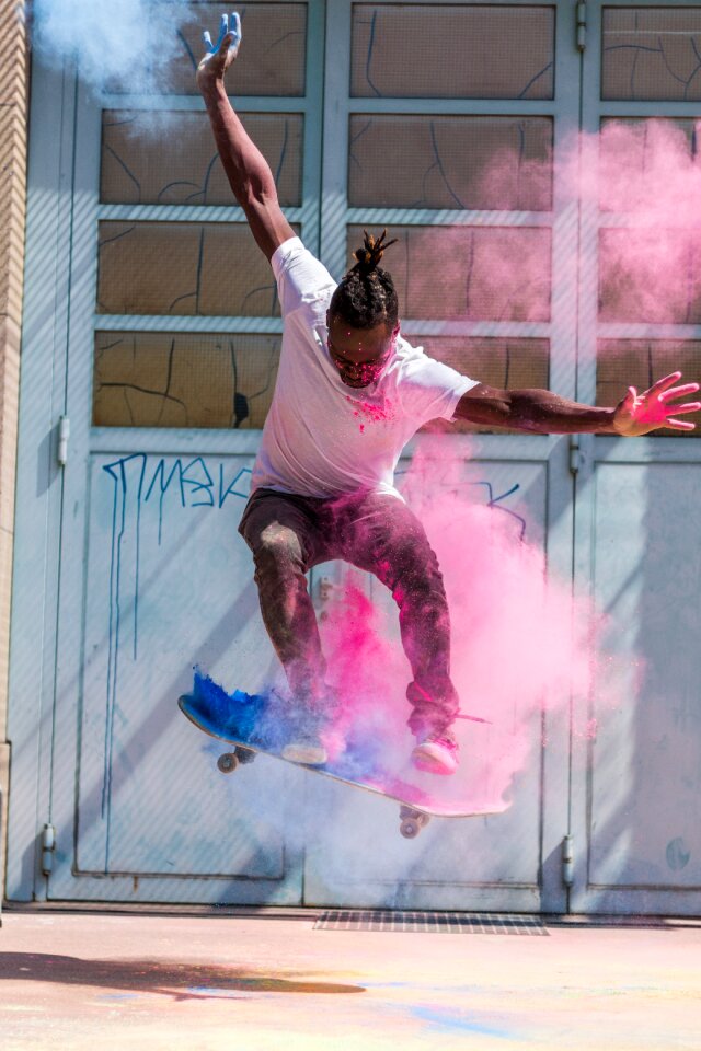 Lifestyle skateboarding man