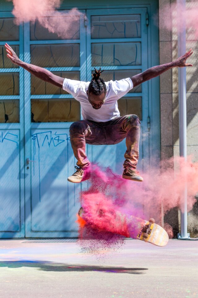 Lifestyle skateboarding man