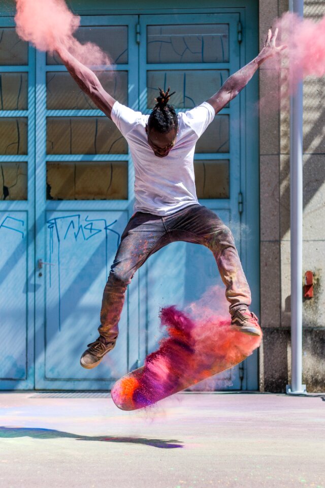 Lifestyle skateboarding man