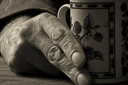 Cup table person photo