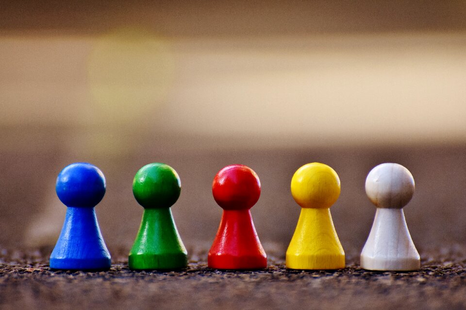 Colorful placed team