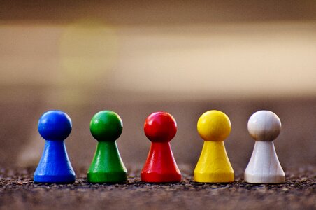 Colorful placed team