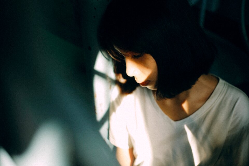 Model pensive woman