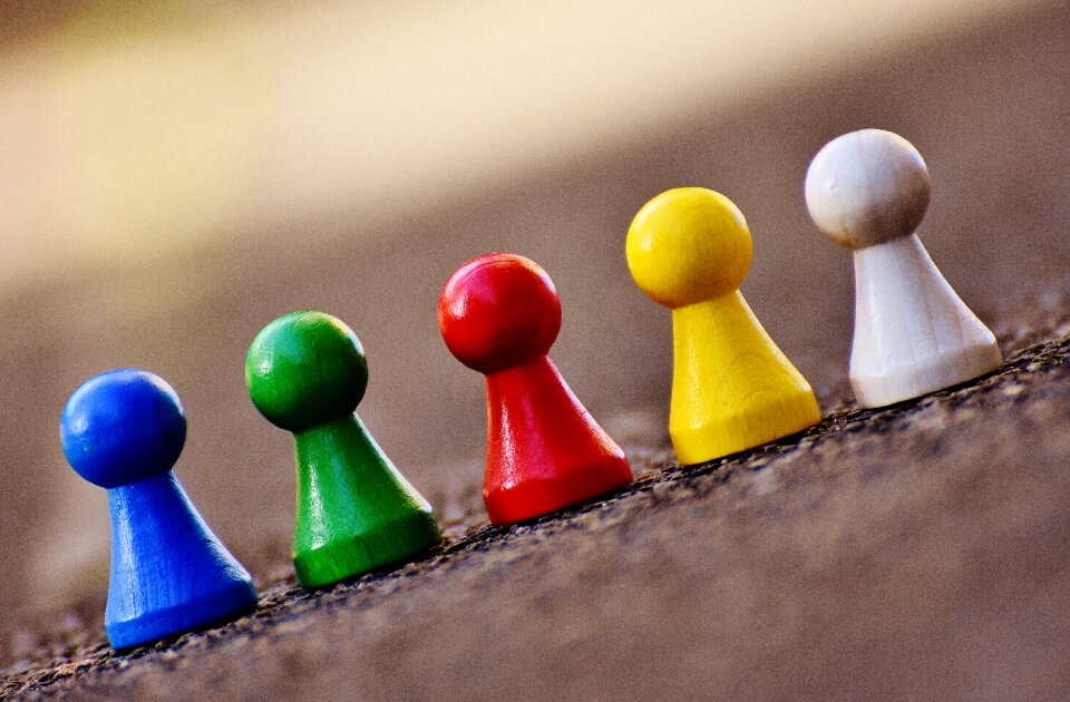 Colorful placed team