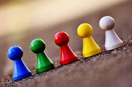 Colorful placed team
