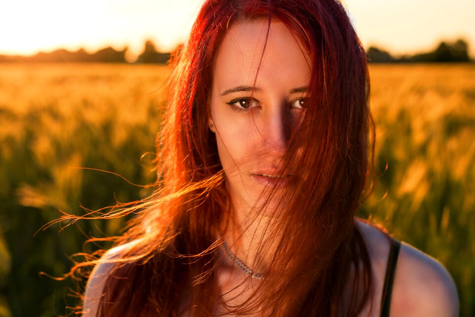 Brunette nature portrait