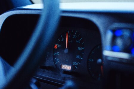 Speedo speedometer blue car photo